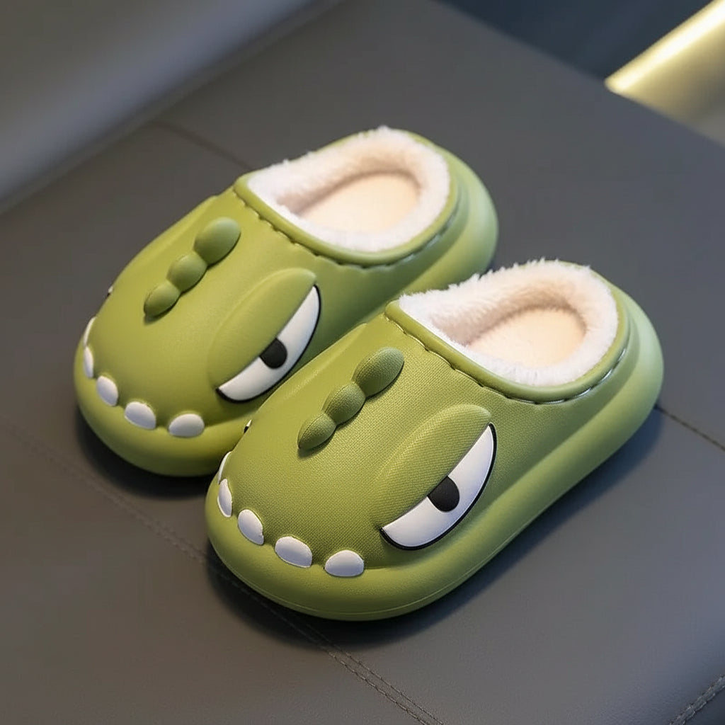 Vinterplyschtofflor med Dinosaurtema